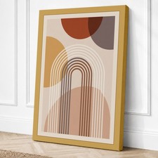 Impresión en lienzo geométrica de ritmos de tierra arte de pared decoración del hogar listo para colgar