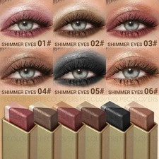 Sombra de ojos doble color barra brillo brillo impermeable metalizado maquillaje de ojos