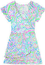 Vestido para mujer - Vestido estampado azul verde - Mini vestido - Mediano - Jersey de algodón