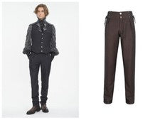 Diablo Moda Hombres Gótico Retro Rayas Rectas Pantalones de Fiesta Pantalones Calce Largo