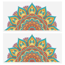 2 Piezas Pegatinas de Pared Arte Mandala Decoración del Hogar Calcomanías Ventana Homsfou Autoadhesivas
