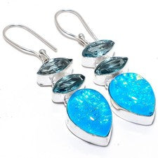 Pendiente de joyería de plata esterlina 925 con piedras preciosas de apatita ...