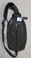 Bolso Bandolera COACH VARICK Nylon y Cuero Marrón Bolsillos Ajustables #F70692