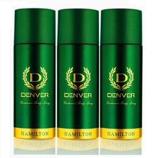 DENVER Hamilton Desodorante Perfume Desodorante de Larga Duración Unisex Cuerpo Spray Paquete de 3