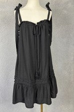 Vestido para mujer Roschico negro sin mangas correas ajustables diseño con volantes XL NUEVO CON ETIQUETAS