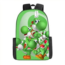 Mochila de viaje anime Super Mario Yoshi dinosaurio bolso escolar niños niñas dibujos animados