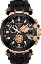Tissot T-Race Chronograph Black Dial Rose Gold PVD Watch T115.417.37.051.00