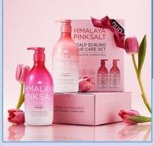 Juego de cuidado del cabello con escamas de cuero cabelludo con sal rosa del Himalaya dúo