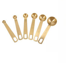 Juego de cucharas medidoras de acero inoxidable 6 piezas doble cabezal para cocinar hornear