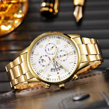 Montre Homme Chronographe Acier Inox Quartz Étanche Date