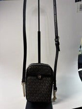 Bolso Bandolera Michael Kors Blaire Negro/Dorado Pequeño Logotipo Cadena