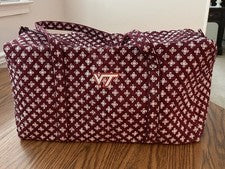 Bolso de Lona Vera Bradley Virginia Tech Logo Hookie Grande Algodón Retirado Nuevo sin Etiquetas
