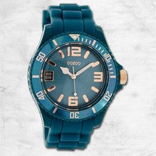 Oozoo Reloj de Pulsera Mujer Relojes Análogo Silicona Verde, Azul UOC5052A