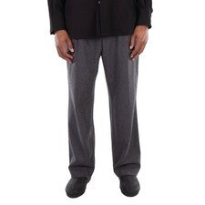 Pantalones rectos de lana gris Hugo Boss de pierna ancha