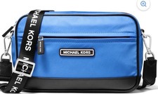 Bolso Bandolera Michael Kors Para Mujer Mediano Nylon Top Cremallera (Azul Brillante)