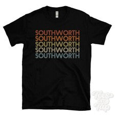 CAMISETA SOUTHWORTH ESTILO RETRO REPETIDO Hombre y Mujer Novedad Genial Nombre Regalo