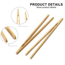 Par de pinzas para alimentos de madera de 18 cm para Fr��hst��ck tostadas ensalada y Getr?nke Ver
