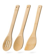 Juego de 3 piezas de utensilios de cocina de bambú cucharas espátula sartén antiadherente resistente al calor