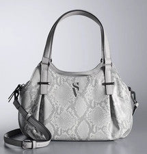 Bolso Cartera Simply Vera Wang Para Mujer Gris Pitón Buena - Nuevo Con Etiquetas