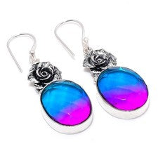 Pendiente de joyería de plata esterlina 925 hecho a mano con piedras...