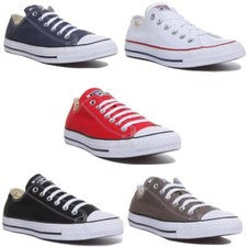 Entrenador Converse M9696C All Star Ox para hombre de caña baja de lona para hombre en rojo Reino Unido 7-13