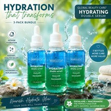 Paquete de 3 sueros dobles hidratantes Global Beauty Care | escualano + niacinamida