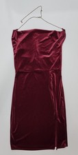 Vestido midi de terciopelo de club de moda Nova para mujer Wine Bad Girls talla S