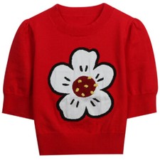 Suéter Para Mujer Moda y Personalizado Informal Cuello Redondo Manga Corta Nuevo