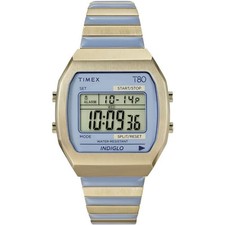 TIMEX 80 esfera azul acero inoxidable acrílico reloj de cuarzo marca TW2W4080...