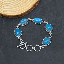 Pulsera de joyería de plata esterlina 925 hecha a mano con piedras preciosas ...