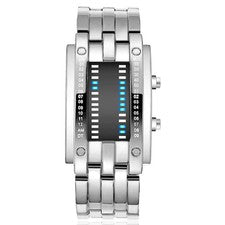 Reloj deportivo de acero inoxidable con luz LED para hombre