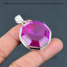 Venta de San Valentín 925 Plata Turmalina Rosa Piedras Preciosas Compromiso Colgante Joyería