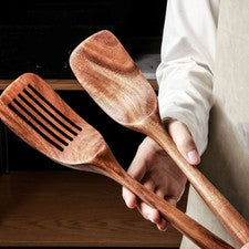 Juego de espátulas de madera de acacia mango de 33,8 cm de largo diseñado para resistencia al calor?
