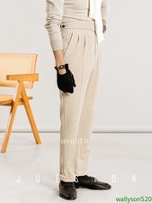 Para hombres Gurkha Vestido Largo Formal Pantalones Pana Pantalones Negocios Cintura Alta Retro