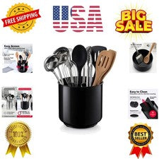 Jumbo Extra Grande Robusto Giratorio Negro Soporte para Utensilios Caddy con Peso Sin Punta...
