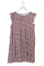Vestido de verano Iris Porcelain mujer talla 36 marrón claro blanco estampado integral