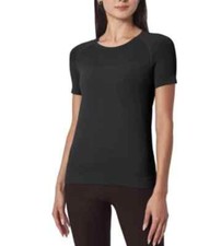 Camiseta Mondetta para mujer manga corta ajustada activa sin costuras | Negra | Talla XL