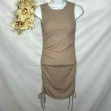 Mini Vestido para Mujer BB Dakota Steve Madden Tostado Taupe Acanalado Talla Mediana Nuevo con Etiquetas