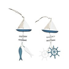 Colgante de madera estilo océano 2 piezas creativo colgante de pared decoración elegante adorno para el hogar