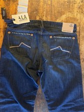 Pantalones de mezclilla LA Denim Atelier Melrose estilo lavado 703 bota ajustada tiro bajo talla 38 nuevos con etiquetas