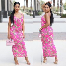 Sexy Hermoso Maxi Vestido Para Mujer Correa de Espagueti con Máscara Facial