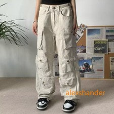 Nuevo Primavera Hombres Harajuku Pantalones Informales Gran Tamaño Rectos Moda Pantalones
