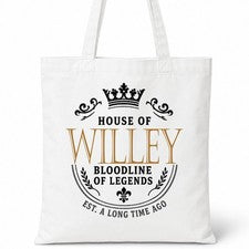 Bolso de Mano WILLEY Casa del Apellido Algodón Idea de Regalo