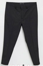Pantalones de vestir ajustados en microtextura negra de ASOS DESIGN Plus, 42x36, negros, nuevos con etiquetas