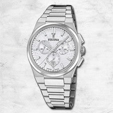 Reloj De Hombre Festina Swiss Made De Acero Inoxidable Plateado UF20059/1