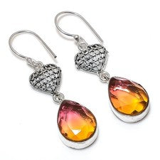 Pendiente de joyería de plata esterlina 925 hecho a mano con piedras preciosa...