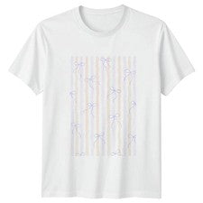 Camiseta morada con lazos en rayas onduladas para mujer coqueta moda regalo de cumpleaños