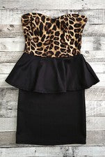 Mini Vestido para Mujer Estampado de Leopardo Tubo Pequeño - Pinup Moda NUEVO