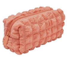ULTA Beauty Muestra de Melocotón Bolsa de Maquillaje 9 Pulgadas Texturizada Cremallera Hinchada Juego de 9 Piezas
