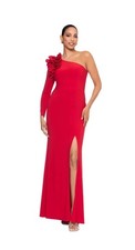 Vestido de noche XSCAPE para mujer 22W con un hombro abertura alta $258